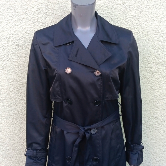 LIZ CLAIBORNE PETITES (UKRAINE) VINTAGE DOUBLE-BREASTED TRENCH COAT (LADIES) - Picture 1 of 17